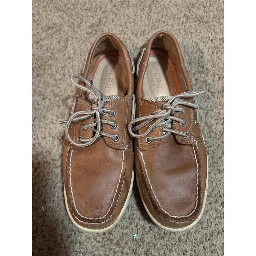 Sperry  Top Sider Brown Leather Boat Shoes Men's Sz 10 Beach Casual